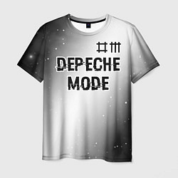 Мужская футболка Depeche Mode glitch на светлом фоне: символ сверху