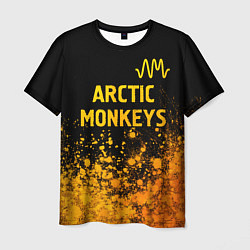 Мужская футболка Arctic Monkeys - gold gradient: символ сверху