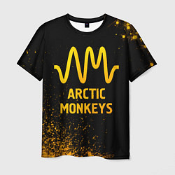 Футболка мужская Arctic Monkeys - gold gradient, цвет: 3D-принт