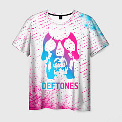 Мужская футболка Deftones neon gradient style