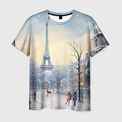 Мужская футболка Новогодний Париж