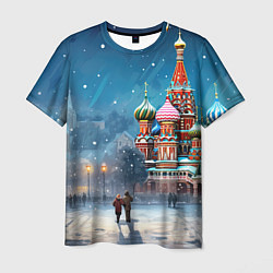 Футболка мужская Новогодняя Москва, цвет: 3D-принт