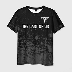 Мужская футболка The Last Of Us glitch на темном фоне посередине