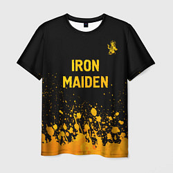 Мужская футболка Iron Maiden - gold gradient: символ сверху