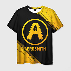 Мужская футболка Aerosmith - gold gradient