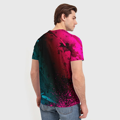Мужская футболка Led Zeppelin - neon gradient / 3D-принт – фото 4