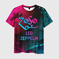Мужская футболка Led Zeppelin - neon gradient