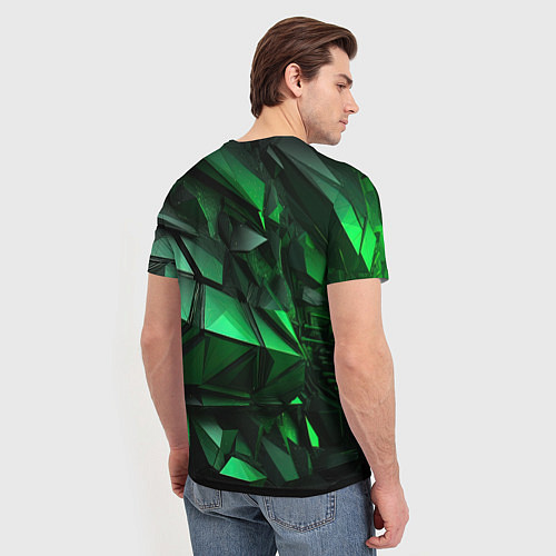 Мужская футболка Green abstract / 3D-принт – фото 4