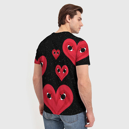 Мужская футболка Космические сердца / 3D-принт – фото 4