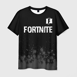 Мужская футболка Fortnite glitch на темном фоне посередине
