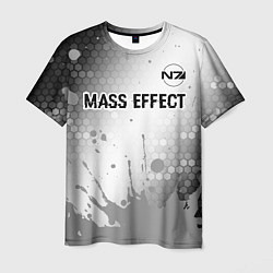 Мужская футболка Mass Effect glitch на светлом фоне посередине