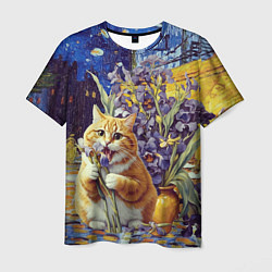 Мужская футболка Толстый рыжий кот Ван Гога