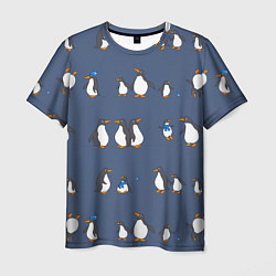Мужская футболка Забавное семейство пингвинов