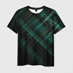 Мужская футболка Тёмно-зелёная шотландская клетка