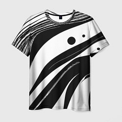 Футболка мужская Abstract black and white composition, цвет: 3D-принт