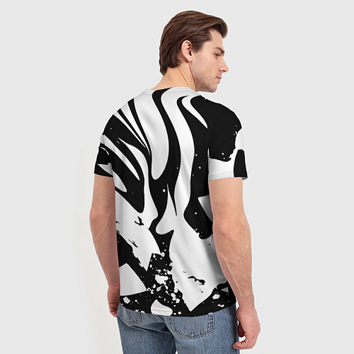 Мужская футболка Экспрессивная чб абстракция / 3D-принт – фото 4