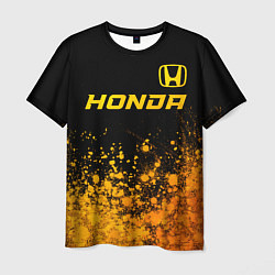 Мужская футболка Honda - gold gradient посередине