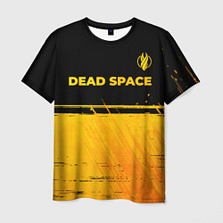 Мужская футболка Dead Space - gold gradient посередине