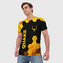 Футболка мужская Quake - gold gradient вертикально, цвет: 3D-принт — фото 2