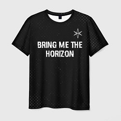 Мужская футболка Bring Me the Horizon glitch на темном фоне посеред