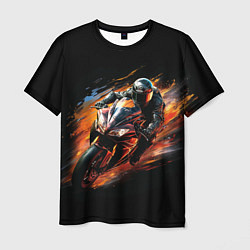 Мужская футболка Мотоциклист в движении