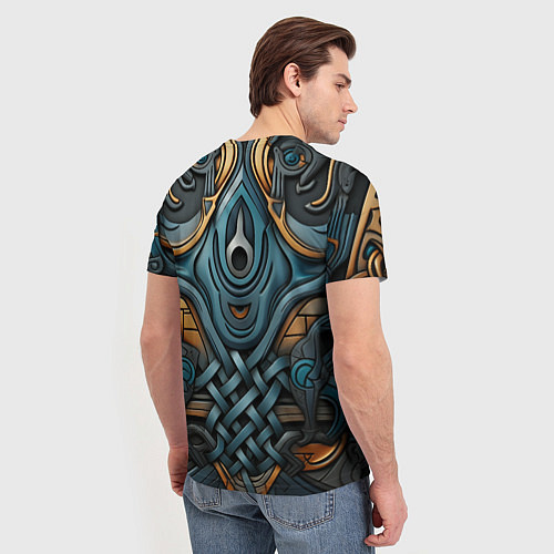 Мужская футболка Асимметричный узор в скандинавском стиле / 3D-принт – фото 4