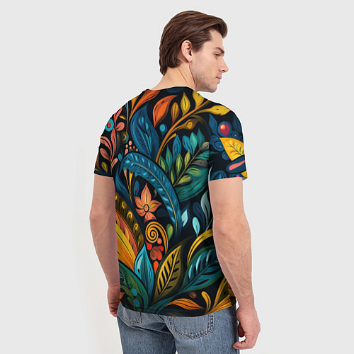 Мужская футболка Растительный узор в бразильском стиле / 3D-принт – фото 4