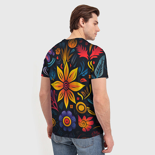 Мужская футболка Растительный узор в латино-американском стиле / 3D-принт – фото 4