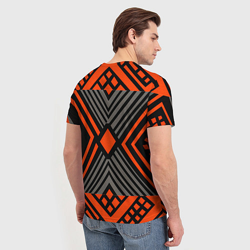 Мужская футболка Узор в этническом стиле племени масаев / 3D-принт – фото 4