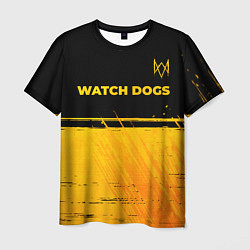 Мужская футболка Watch Dogs - gold gradient посередине
