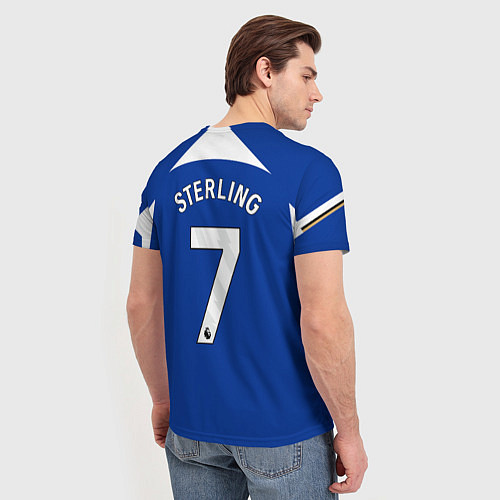 Мужская футболка Рахим Стерлинг форма Челси 23-24 домашняя / 3D-принт – фото 4