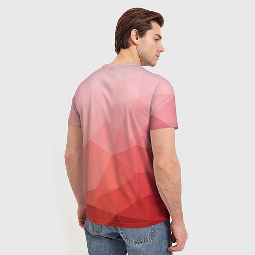 Мужская футболка Абстракция с градиентом полигональная / 3D-принт – фото 4