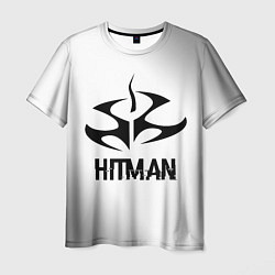 Мужская футболка Hitman glitch на светлом фоне