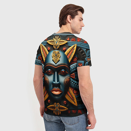 Мужская футболка Орнамент в стиле африканских племён / 3D-принт – фото 4