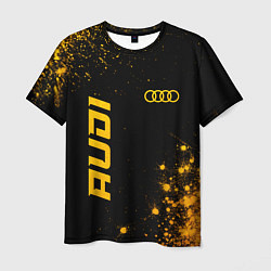 Мужская футболка Audi - gold gradient вертикально