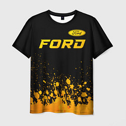 Мужская футболка Ford - gold gradient посередине