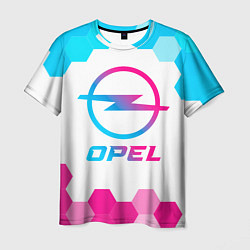 Мужская футболка Opel neon gradient style