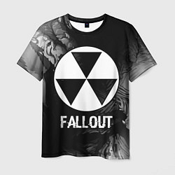 Мужская футболка Fallout glitch на темном фоне