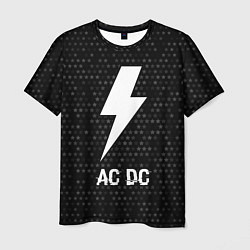 Мужская футболка AC DC glitch на темном фоне