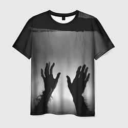 Мужская футболка Руки зомби в ночном тумане