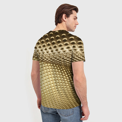 Мужская футболка Золотая сетка абстракция / 3D-принт – фото 4