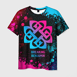 Мужская футболка Breaking Benjamin - neon gradient