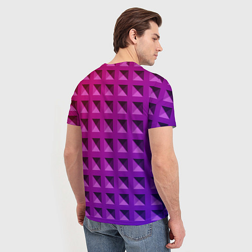 Мужская футболка Пластиковые объемные квадраты / 3D-принт – фото 4