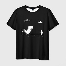 Мужская футболка Динозавр гугл хром Dino