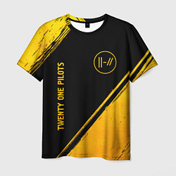 Мужская футболка Twenty One Pilots - gold gradient вертикально