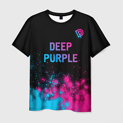 Футболка мужская Deep Purple - neon gradient посередине, цвет: 3D-принт