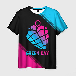 Мужская футболка Green Day - neon gradient