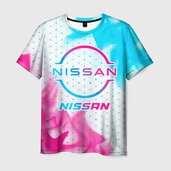 Футболка мужская Nissan neon gradient style, цвет: 3D-принт