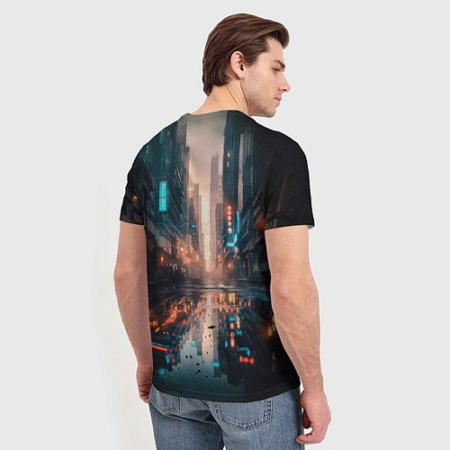 Мужская футболка Городской пейзаж после дождя / 3D-принт – фото 4
