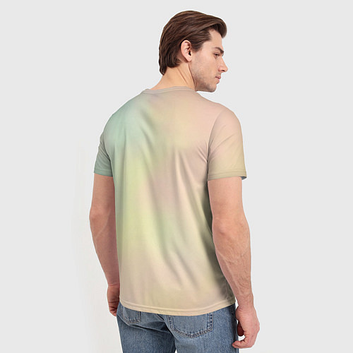 Мужская футболка Милый лисёнок в цветах / 3D-принт – фото 4